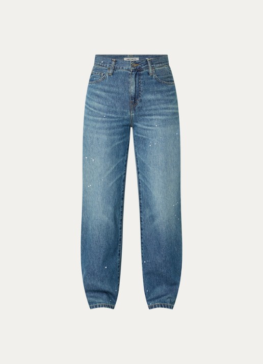 Carhartt WIP High waist straight leg jeans met medium wassing - voorkant 4 indigo