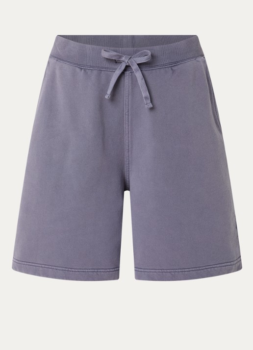 Carhartt WIP Hoggard straight fit korte joggingbroek met trekkoord  - voorkant paars