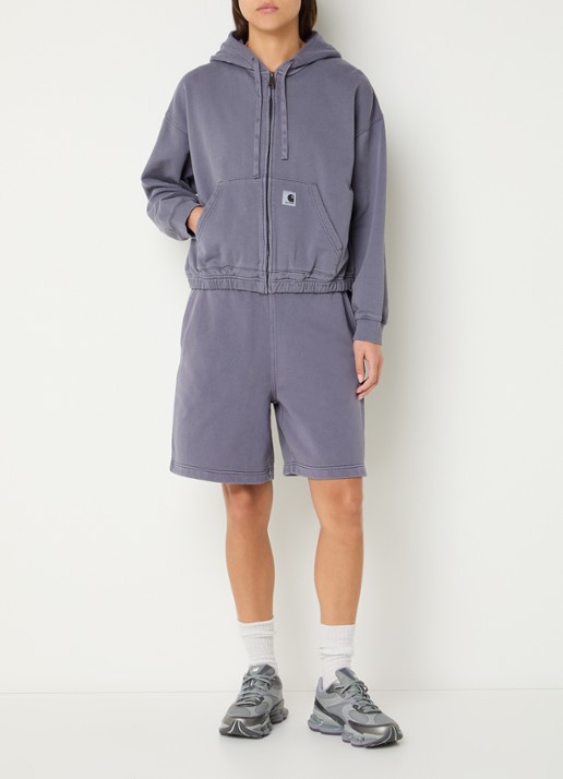 Carhartt WIP Hoggard sweatvest met capuchon en steekzakken - voorkant 3 paars