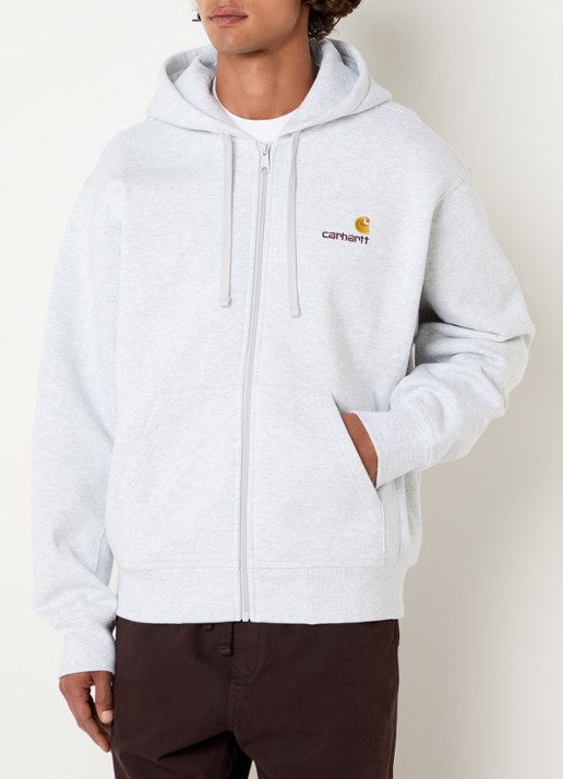 Carhartt WIP Hooded American Script sweatvest met logoborduring