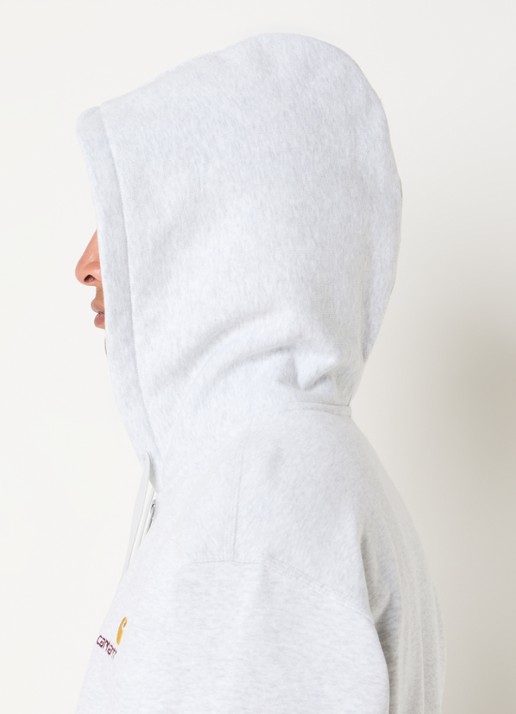 Carhartt WIP Hooded American Script sweatvest met logoborduring - detail 4 grijs