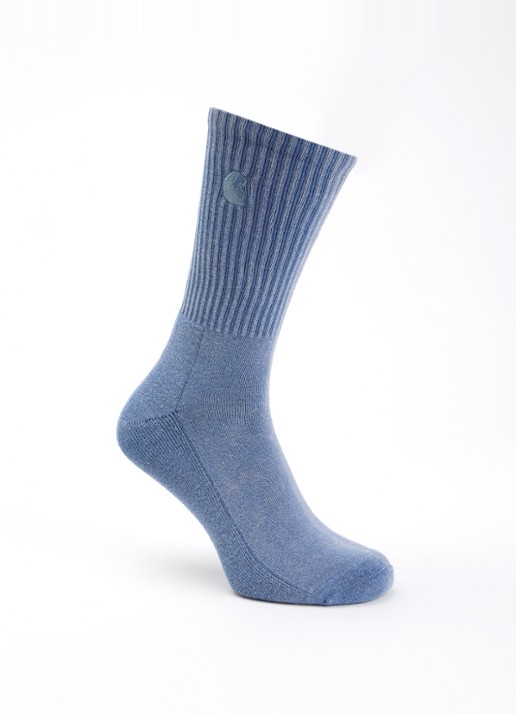 Carhartt WIP Hudson sokken met logoborduring - voorkant 2 blauw