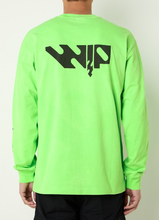 Carhartt WIP Industry T-shirt van  katoen met logo- en backprint  - achterkant felgroen
