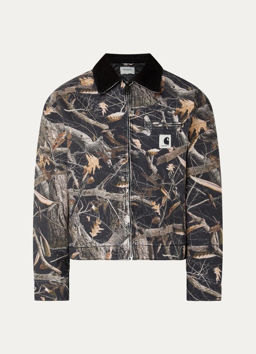 Carhartt WIP Jack met details van corduroy en steekzakken - voorkant 3 antraciet