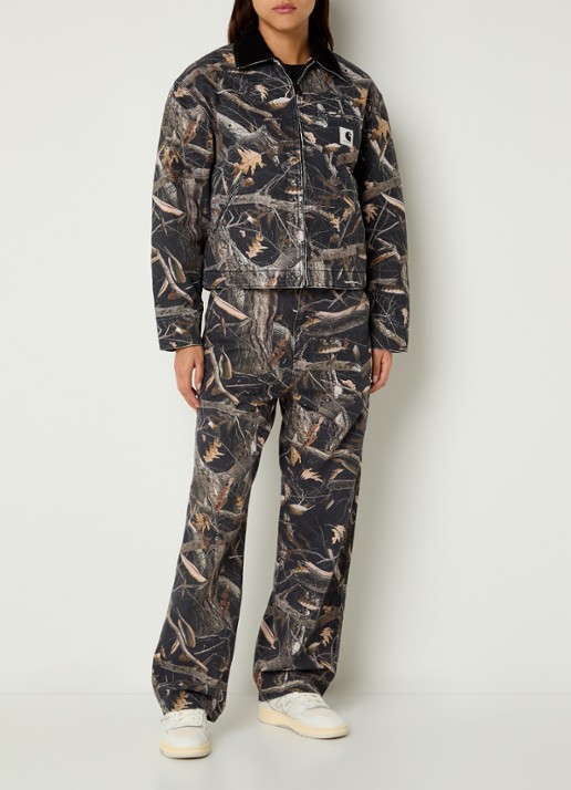 Carhartt WIP Jack met details van corduroy en steekzakken - voorkant 4 antraciet