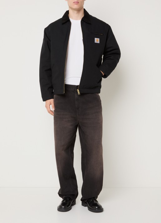 Carhartt WIP Jack met details van corduroy en steekzakken - voorkant 4 zwart