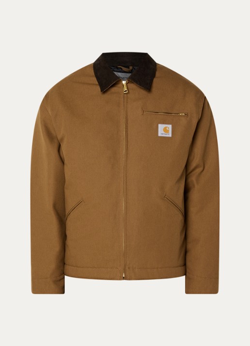 Carhartt WIP Jack met details van corduroy en steekzakken - voorkant 2 bruin