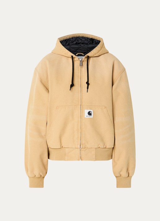 Carhartt WIP Jack met logo en steekzakken - voorkant 3 camel