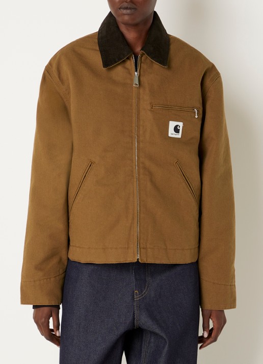 Carhartt WIP Jack met logo en steekzakken - detail cognac