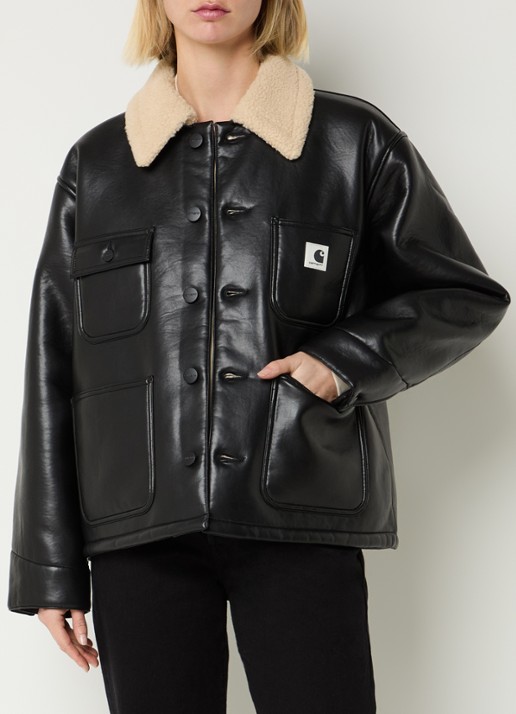 Carhartt WIP Jack van imitatieleer met opgestikte zakken