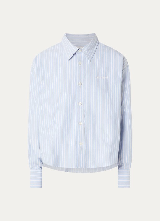Carhartt WIP Kanan blouse met streepprint - voorkant lichtblauw