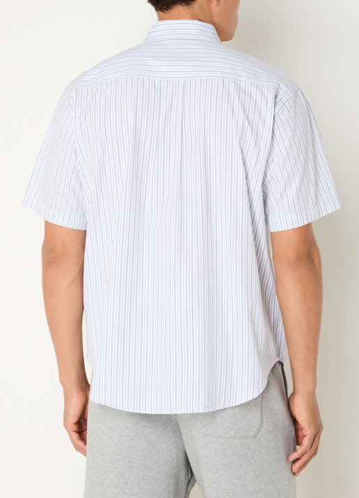 Carhartt WIP Keene regular fit overhemd met streepprint - achterkant 3 lichtblauw