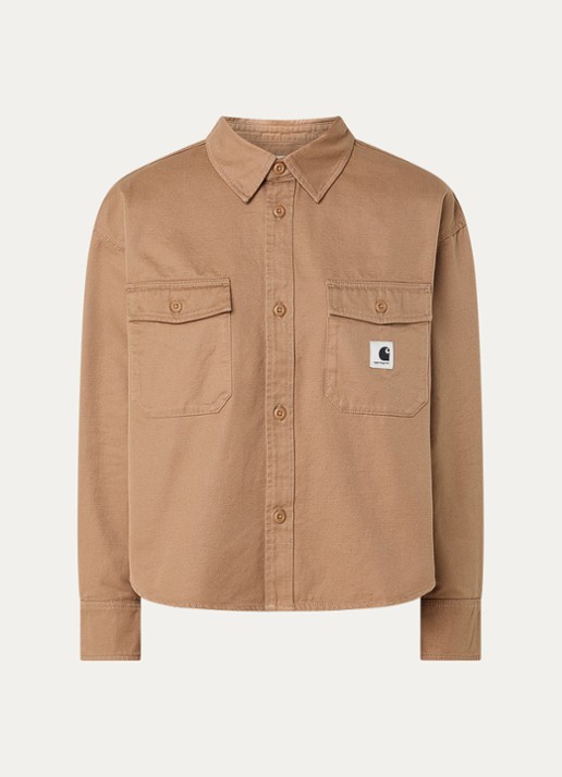 Carhartt WIP Kelly jack met klepzakken en logo - voorkant 2 camel