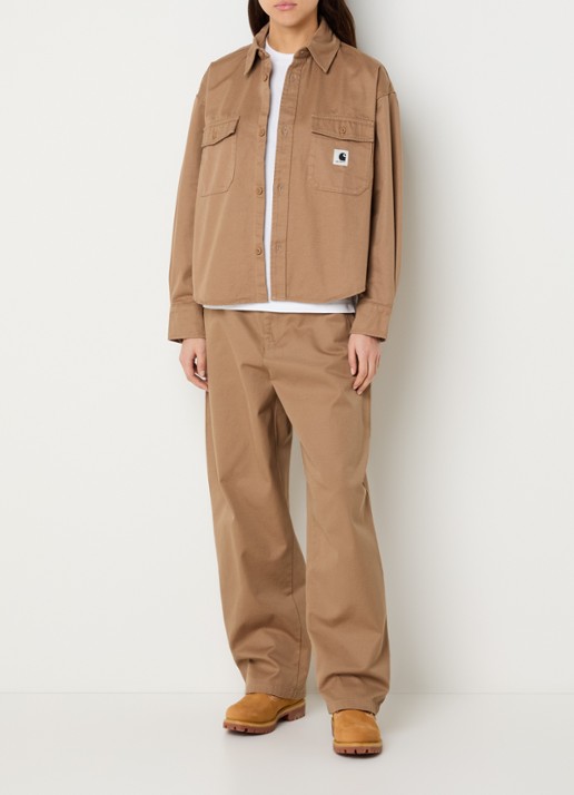 Carhartt WIP Kelly jack met klepzakken en logo - voorkant 3 camel