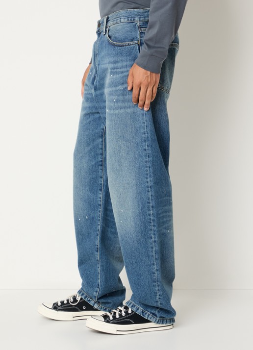 Carhartt WIP Landon Pant wide leg jeans met medium wassing  - detail 4 indigo
