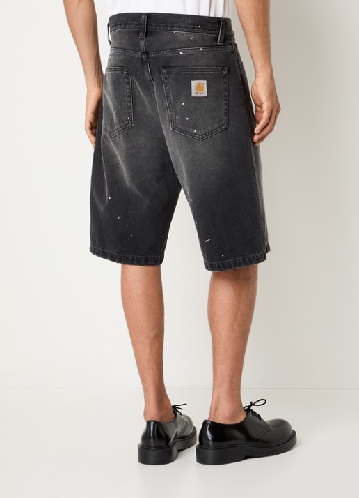 Carhartt WIP Landon straight fit korte broek van denim met gekleurde wassing - achterkant zwart
