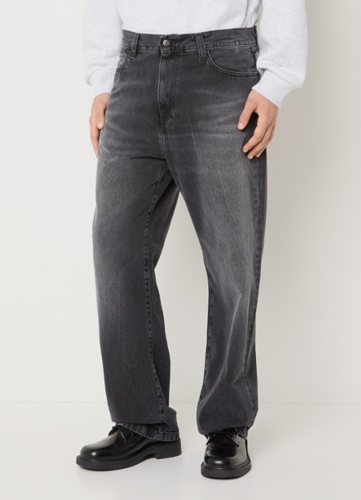 Carhartt WIP Landon tapered jeans met gekleurde wassing - detail antraciet