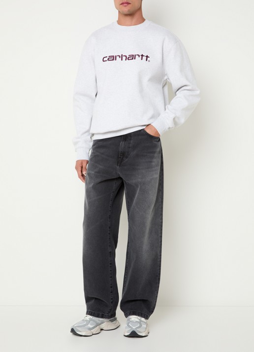 Carhartt WIP Landon wide leg jeans met gekleurde wassing - voorkant 4 zwart