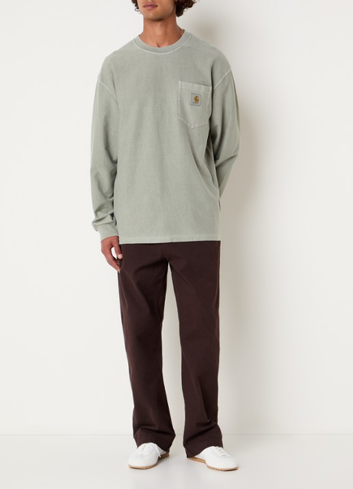 Carhartt WIP Loose Pocket long sleeve met logo - voorkant 3 groen