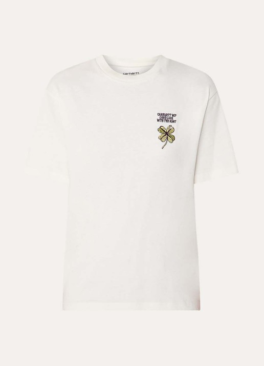 Carhartt WIP Marsala T-shirt met logoborduring - voorkant ivoor