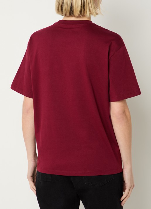 Carhartt WIP Marsala T-shirt met logoborduring - achterkant donkerrood