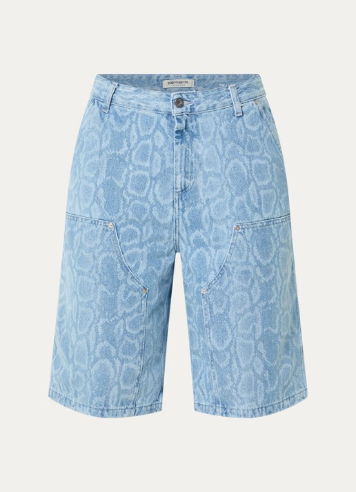Carhartt WIP Nixon high waist straight fit korte broek van denim - voorkant 2 indigo