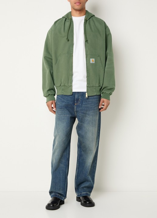 Carhartt WIP OG Active jack met logo en capuchon - voorkant 3 olijfgroen