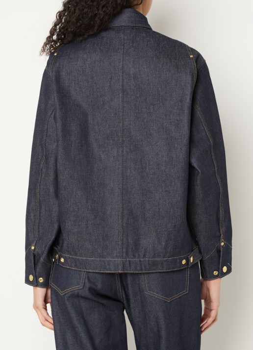 Carhartt WIP OG Arctic spijkerjas met donkere wassing en klepzakken - achterkant 4 donkerblauw