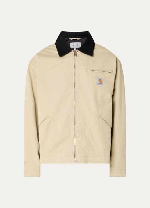 Carhartt WIP OG Detroit jack met logo en steekzakken - voorkant 3 vanillegeel
