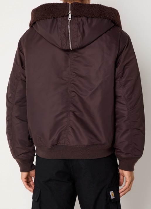 Carhartt WIP Oltera gewatteerde bomberjack met kraag van teddy - achterkant bruin