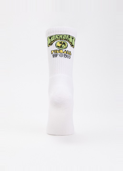 Carhartt WIP Pinball sportsokken in katoenblend met logoprint - voorkant 2 wit
