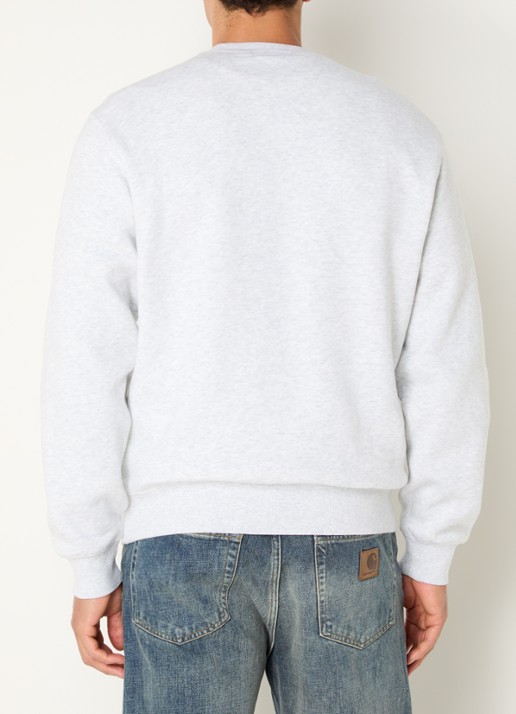 Carhartt WIP Pinball sweater met logoborduring - achterkant grijs