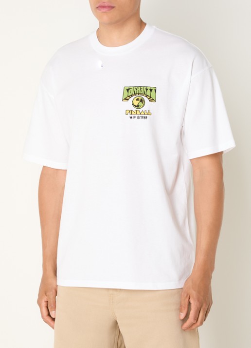 Carhartt WIP Pinball T-shirt met logoborduring - achterkant wit