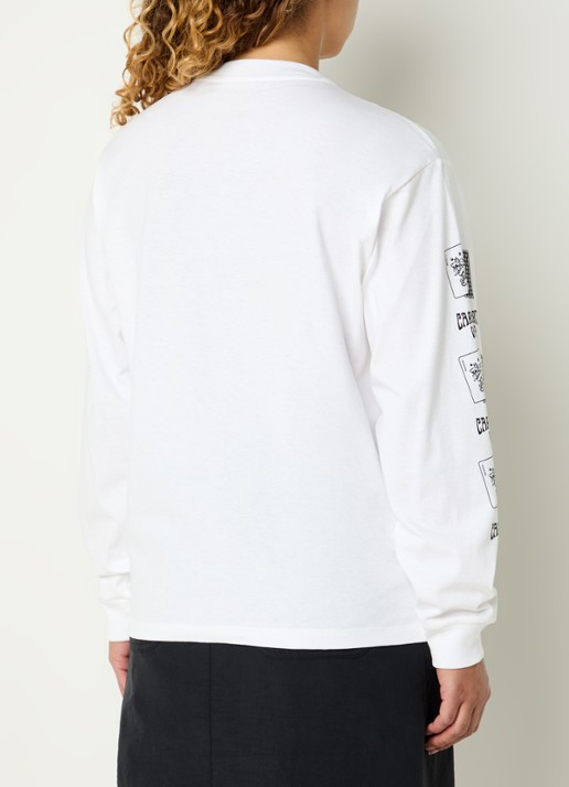 Carhartt WIP Playing Cards longsleeve met print - achterkant wit