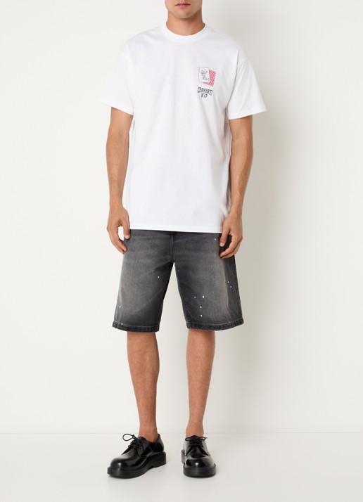 Carhartt WIP Playing Cards T-shirt met logo- en backprint - voorkant 4 wit