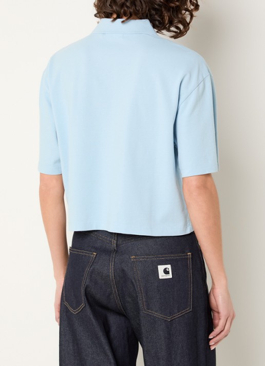 Carhartt WIP Polo met logo - achterkant 4 lichtblauw
