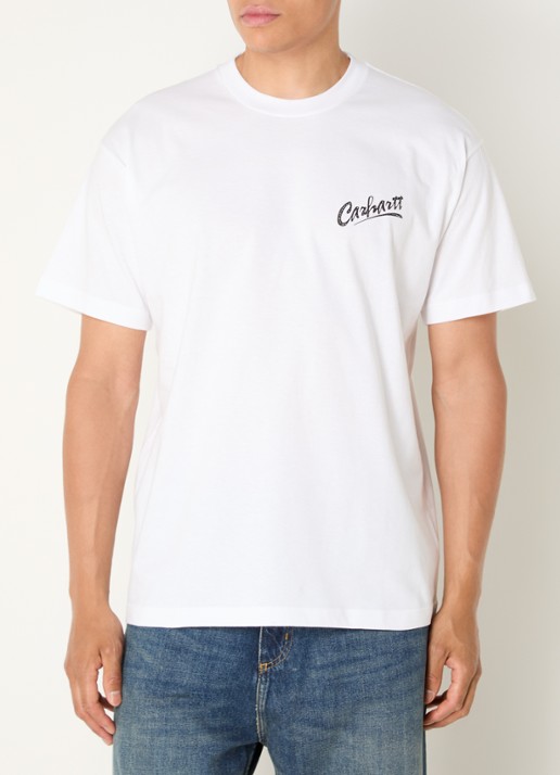 Carhartt WIP Pup T-shirt met logo- en backprint - achterkant 2 wit