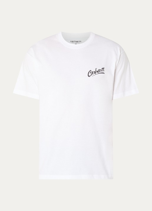 Carhartt WIP Pup T-shirt met logo- en backprint - voorkant 3 wit
