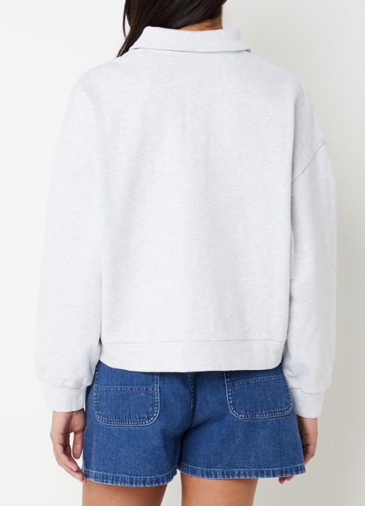 Carhartt WIP Regular fit polo met logo - achterkant 4 grijsmele
