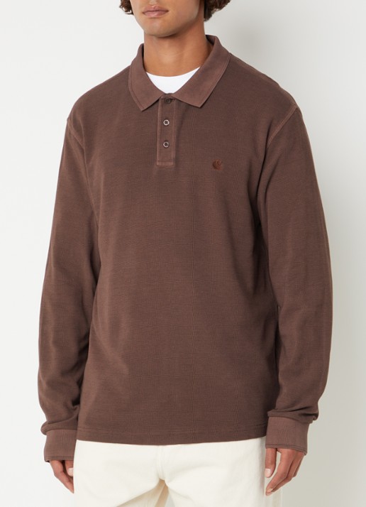 Carhartt WIP Regular fit polo van piqué katoen met logoborduring