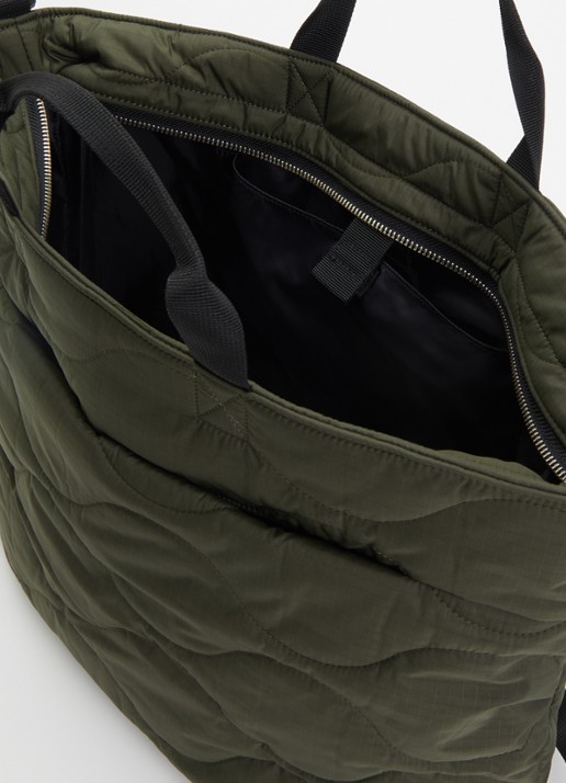 Carhartt WIP Skye shopper met logo en doorgestikte details - detail legergroen