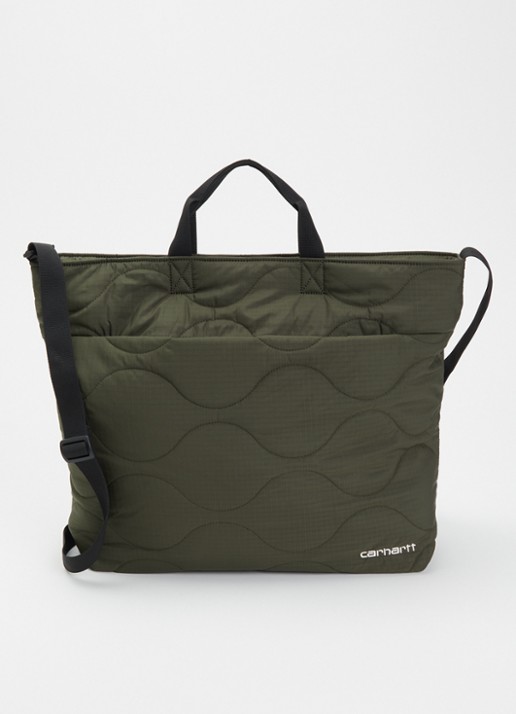 Carhartt WIP Skye shopper met logo en doorgestikte details - voorkant 5 legergroen