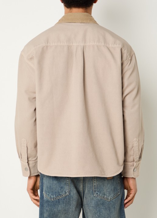 Carhartt WIP Spijkerjas met borstzakken en details van corduroy - achterkant beige