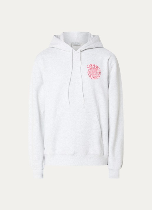 Carhartt WIP Spiral hoodie met logo- en backprint - voorkant 3 grijsmele