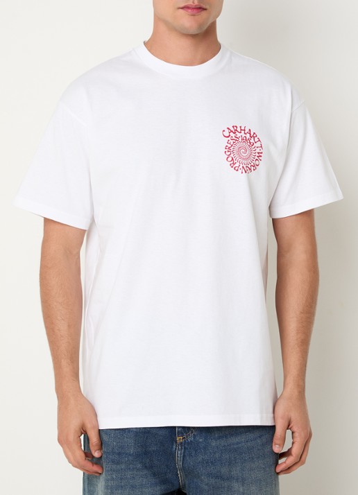 Carhartt WIP Spirals T-shirt met print - achterkant wit
