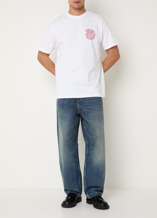 Carhartt WIP Spirals T-shirt met print - voorkant 3 wit