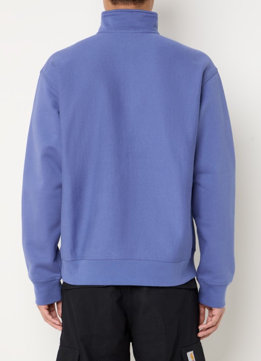 Carhartt WIP Sweater met halve rits en logoborduring - achterkant 4 blauw