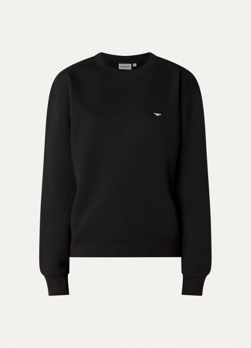 Carhartt WIP Sweater met logo - voorkant 3 zwart