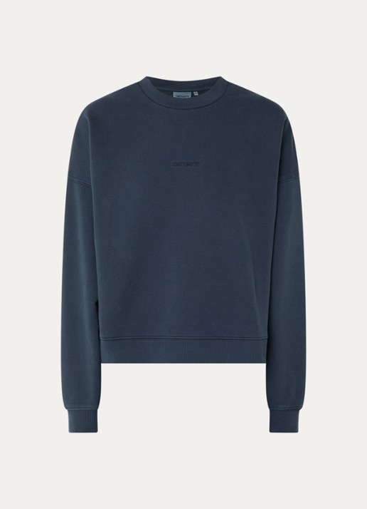 Carhartt WIP Sweater met logoborduring - voorkant antraciet
