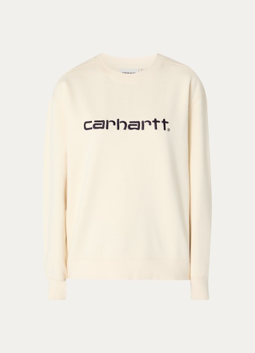Carhartt WIP Sweater met logoborduring - voorkant creme